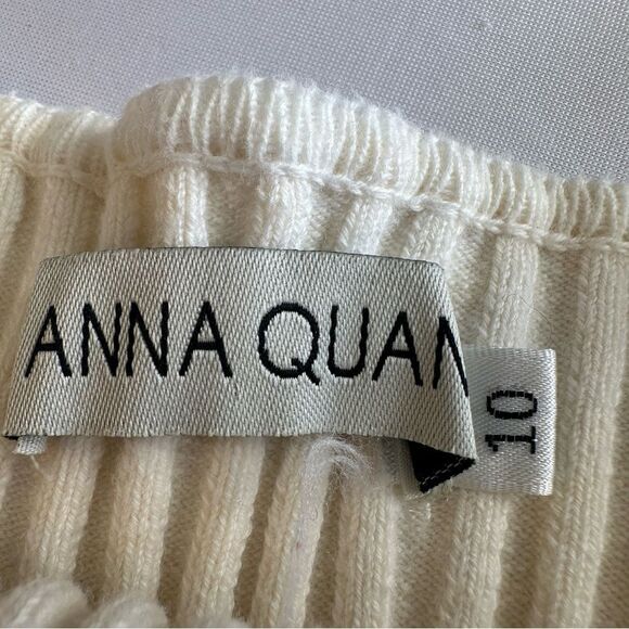 Anna Quan Ribbed Knit Off-the-Shoulder Fitted Bonnie Top AU 10 US 6 - Picture 6 of 11
